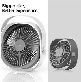 img 2 attached to 🌬️ LaHuko 8-inch USB Desk Fan 4000mAh: Ultra Silent Fast Air Circulation | Rechargeable 360° Adjustable 3 Modes | Strong Wind with Handle | Ideal for Travel, Office, Bedroom, Household (2021)