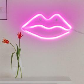 img 3 attached to 💋 Neon Lip Shaped LED Art Decorative Lights Wall Decor for Children Baby Room, Christmas Wedding Party Decoration (Pink)