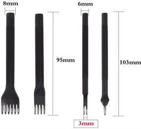 img 3 attached to Aiskaer Latest Model Stainless Steel 🧵 Diamond Lacing Stitching Chisel Set Leather Craft Kits