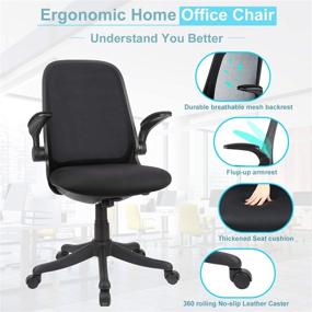 img 2 attached to 🪑 Komene Ergonomic Mesh Home Office Chair with Lumbar Support and Adjustable Height - Ideal for Women, Men, and Adults