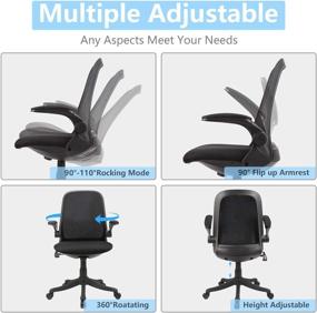 img 1 attached to 🪑 Komene Ergonomic Mesh Home Office Chair with Lumbar Support and Adjustable Height - Ideal for Women, Men, and Adults