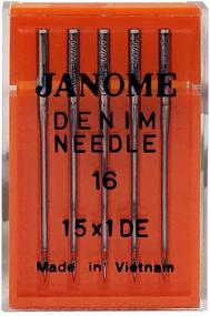 img 1 attached to 👖 Janome Sewing Machine Needle Denim Size 16: Expert Stitching for Denim Fabrics