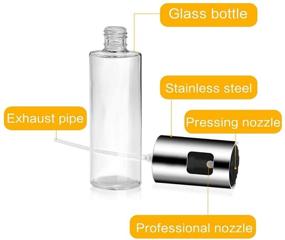 img 1 attached to 🍶 Stainless Steel Glass Olive Oil Sprayer Bottle for Cooking, BBQ, Salad, Baking, Roasting | Kitchen Tools with 3.4-ounce Capacity