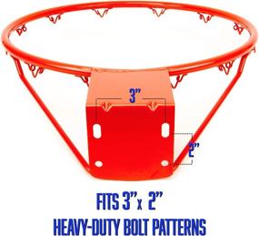 img 2 attached to 🏀 Crown Sporting Goods Stainless Steel Basketball Rim - Free All Weather Net Included, Standard Size 18, Orange