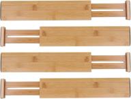 🗂️ lawei 4 pack bamboo drawer dividers: adjustable & expandable organizers for kitchen, office & room drawers логотип