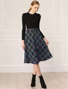 img 2 attached to 👗 Vintage Tartan Belted Skirts for Women: Allegra Women's Clothing