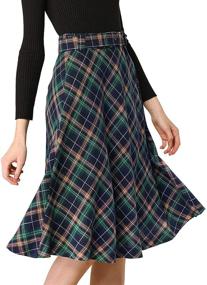 img 4 attached to 👗 Vintage Tartan Belted Skirts for Women: Allegra Women's Clothing