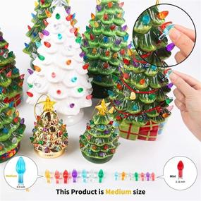 img 1 attached to Ceramic Christmas Tree Replacement Light Bulbs by National Artcraft - Flame Shape Medium 🎄 Twist, Set of 105 PC Included, Assorted Colors - Ideal Ceramic Tree Accessories with 3 Stars