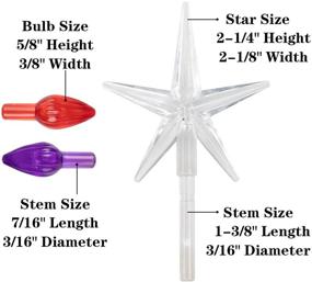 img 3 attached to Ceramic Christmas Tree Replacement Light Bulbs by National Artcraft - Flame Shape Medium 🎄 Twist, Set of 105 PC Included, Assorted Colors - Ideal Ceramic Tree Accessories with 3 Stars