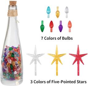 img 2 attached to Ceramic Christmas Tree Replacement Light Bulbs by National Artcraft - Flame Shape Medium 🎄 Twist, Set of 105 PC Included, Assorted Colors - Ideal Ceramic Tree Accessories with 3 Stars