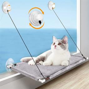 img 4 attached to 🐱 Pueikai Cat Hammock: Space-Saving Window Perch for Indoor Large Cats, Holds up to 50 lbs – Easy to Assemble