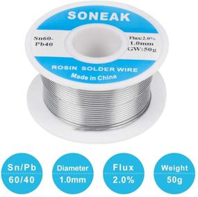 img 4 attached to 🔌 SONEAK Electrical Solder: 60/40 Tin Lead Solder Wire with Rosin Core, 1.0mm Diameter, 50g