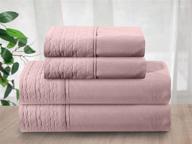 роскошный мягкий комплект постельного белья elegant comfort luxury soft coziest: 4 предмета, 1500 ниток, египетское качество, устойчивое к мятой декоративное оформление, размер queen, пыльно-розовый логотип