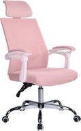 🪑 qulomvs pink mesh ergonomic office chair with adjustable headrest and backrest - 360 swivel task chair with wheels for computer desk logo