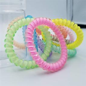 img 3 attached to 🍬 Candy Color Spiral Hair Ties - 10 Piece Set: No Crease Hair Coils for Women and Girls