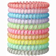 🍬 candy color spiral hair ties - 10 piece set: no crease hair coils for women and girls logo