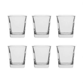 img 3 attached to 🥃 AmazonCommercial Fluted Lowball Whiskey Rocks Glasses Set - 6 Clear, 9.4 oz Glasses