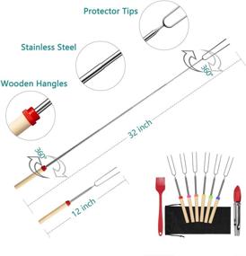 img 2 attached to 🔥 FYAIANG Smores Sticks & Hot Dog Forks 32 Inch - Telescoping Smores Skewers Set of 6 - Kids Camping Accessories for Campfire, Bonfire, and Grill - Includes Barbecue Clip and Silicone Brush