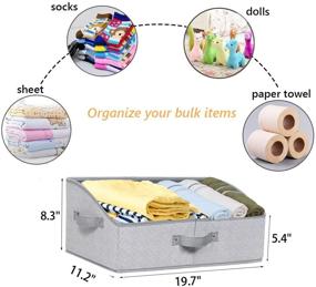 img 1 attached to 📦 Gray Set of 3 KEEGH Closet Storage Bins and Basket Linen Closet Shelf Organizer Box - Foldable Trapezoid Storage Bins for Towels, Clothes, and Toys