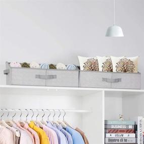 img 2 attached to 📦 Gray Set of 3 KEEGH Closet Storage Bins and Basket Linen Closet Shelf Organizer Box - Foldable Trapezoid Storage Bins for Towels, Clothes, and Toys