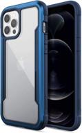 чехол raptic shield для iphone 12 pro max - алюминиевая рама, стойкая к удару, прочный, прошедший испытание падением на 10 футов - голубой логотип