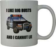 👮 rogue river coffee mug: big busts cop car novelty cup – perfect gift idea for police officer, law enforcement, pd (busts) logo