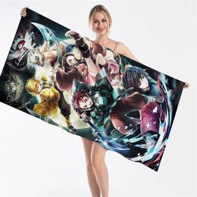 img 4 attached to Get Summer-Ready with Our Anime Beach Towel - Quick-Dry, Soft, and Absorbent (29.5x59.1in)