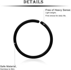 img 2 attached to 💍 8mm Clear Nose Rings Hoop Retainer - Kridzisw 22G Acrylic Flexible Plastic for Work Women Men - Tragus Cartilage Helix Daith Rook Earrings Retainer, 5/16 inch