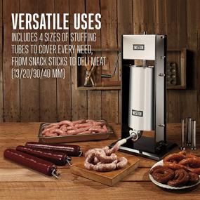 img 1 attached to 🌭 Weston 30 Lb. Vertical Sausage Stuffer: All-Metal Gears & Commercial-Grade Performance in Sleek Black Design