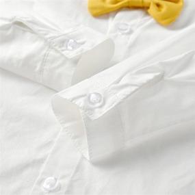 img 2 attached to Boys Gentleman Outfit: Joe Wenko Dress Shirt with Bowtie and Suspender Shorts/Pants Clothes Set