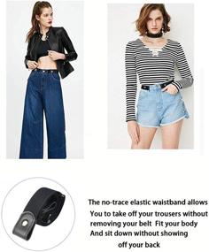 img 1 attached to 👖 No Buckle Belt - Adjustable Elastic Buckle Free Belts for Women & Men: Invisible, Buckless, Bulge-Free Solution for Jeans Pants