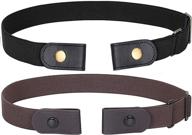 👖 no buckle belt - adjustable elastic buckle free belts for women & men: invisible, buckless, bulge-free solution for jeans pants logo