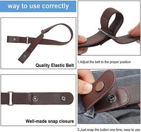 img 2 attached to 👖 No Buckle Belt - Adjustable Elastic Buckle Free Belts for Women & Men: Invisible, Buckless, Bulge-Free Solution for Jeans Pants