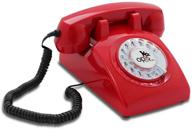 opis 60s cable with opis technology inlay: designer retro phone/rotary dial telephone/retro style phone/vintage telephone/classic desk phone with rotary dialler (red) logo