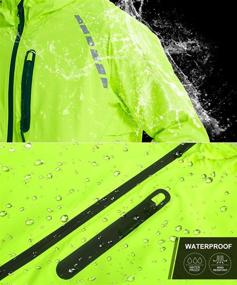 img 1 attached to Waterproof Hooded Packable Windbreaker for Men's Running and Cycling - Lightweight, Reflective Raincoat for Windproof Performance and Bike Safety