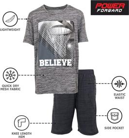 img 1 attached to Boys' Athletic Active Performance Graphic T-Shirt and Clothing Sets