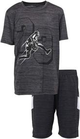 img 3 attached to Boys' Athletic Active Performance Graphic T-Shirt and Clothing Sets