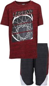 img 2 attached to Boys' Athletic Active Performance Graphic T-Shirt and Clothing Sets