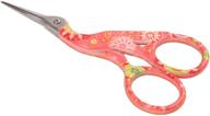 bihrtc vintage style stork crane scissors for embroidery cross stitch - dark pink floral, 3.6'' cutter, knitting supplies, handcraft craft art work diy tool logo