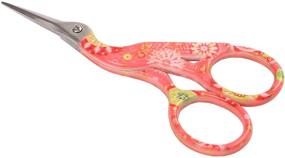 img 4 attached to BIHRTC Vintage Style Stork Crane Scissors for Embroidery Cross Stitch - Dark Pink Floral, 3.6'' Cutter, Knitting Supplies, Handcraft Craft Art Work DIY Tool