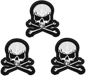 img 1 attached to 🏍️ U-Sky Cool Iron on Skeleton Patches for Motorcycle Jackets - Death Cross Skull Head Bone Embroidered Patch - Sew-on/Iron-on Clothes Patch for Jeans/Backpacks/Sweater - Size: 2.9x2.7inch