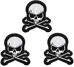 img 2 attached to 🏍️ U-Sky Cool Iron on Skeleton Patches for Motorcycle Jackets - Death Cross Skull Head Bone Embroidered Patch - Sew-on/Iron-on Clothes Patch for Jeans/Backpacks/Sweater - Size: 2.9x2.7inch