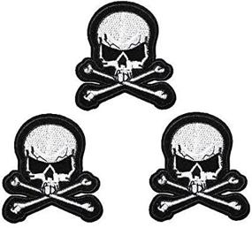 img 3 attached to 🏍️ U-Sky Cool Iron on Skeleton Patches for Motorcycle Jackets - Death Cross Skull Head Bone Embroidered Patch - Sew-on/Iron-on Clothes Patch for Jeans/Backpacks/Sweater - Size: 2.9x2.7inch