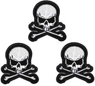 🏍️ u-sky cool iron on skeleton patches for motorcycle jackets - death cross skull head bone embroidered patch - sew-on/iron-on clothes patch for jeans/backpacks/sweater - size: 2.9x2.7inch logo