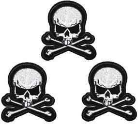 img 4 attached to 🏍️ U-Sky Cool Iron on Skeleton Patches for Motorcycle Jackets - Death Cross Skull Head Bone Embroidered Patch - Sew-on/Iron-on Clothes Patch for Jeans/Backpacks/Sweater - Size: 2.9x2.7inch