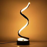 nuür classic spiral led table lamp black: dimmable metallic beside lamp with touch controller, 3 colour temperature, 13 inch height – contemporary, decorative lamp for home, living room & office логотип