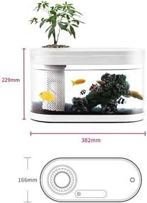 img 2 attached to 🐠 Sheebo 2.5 Gallon Modern Aquarium Kit - Small Fish Tank with LED Light, Filtration System & Quiet Water Pump - Ideal for Betta Fish and Various Fish - Including Small Plant Décor