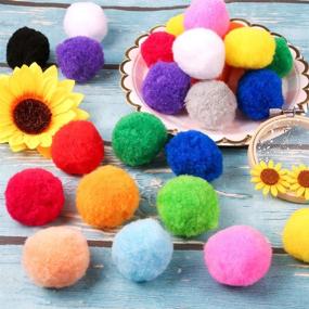 img 3 attached to 🎨 60 Pieces of 2 Inch Extra-Large Pom Poms in 15 Assorted Colors - Ideal for DIY Creative Crafts, Decorations, and Arts & Crafts