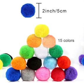 img 2 attached to 🎨 60 Pieces of 2 Inch Extra-Large Pom Poms in 15 Assorted Colors - Ideal for DIY Creative Crafts, Decorations, and Arts & Crafts