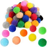 🎨 60 pieces of 2 inch extra-large pom poms in 15 assorted colors - ideal for diy creative crafts, decorations, and arts & crafts logo